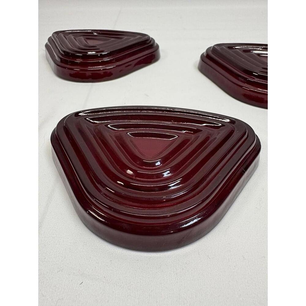 Vintage Anchor Hocking Manhattan Ruby Red Relish Tray Insert Triangular - Picture 7 of 14